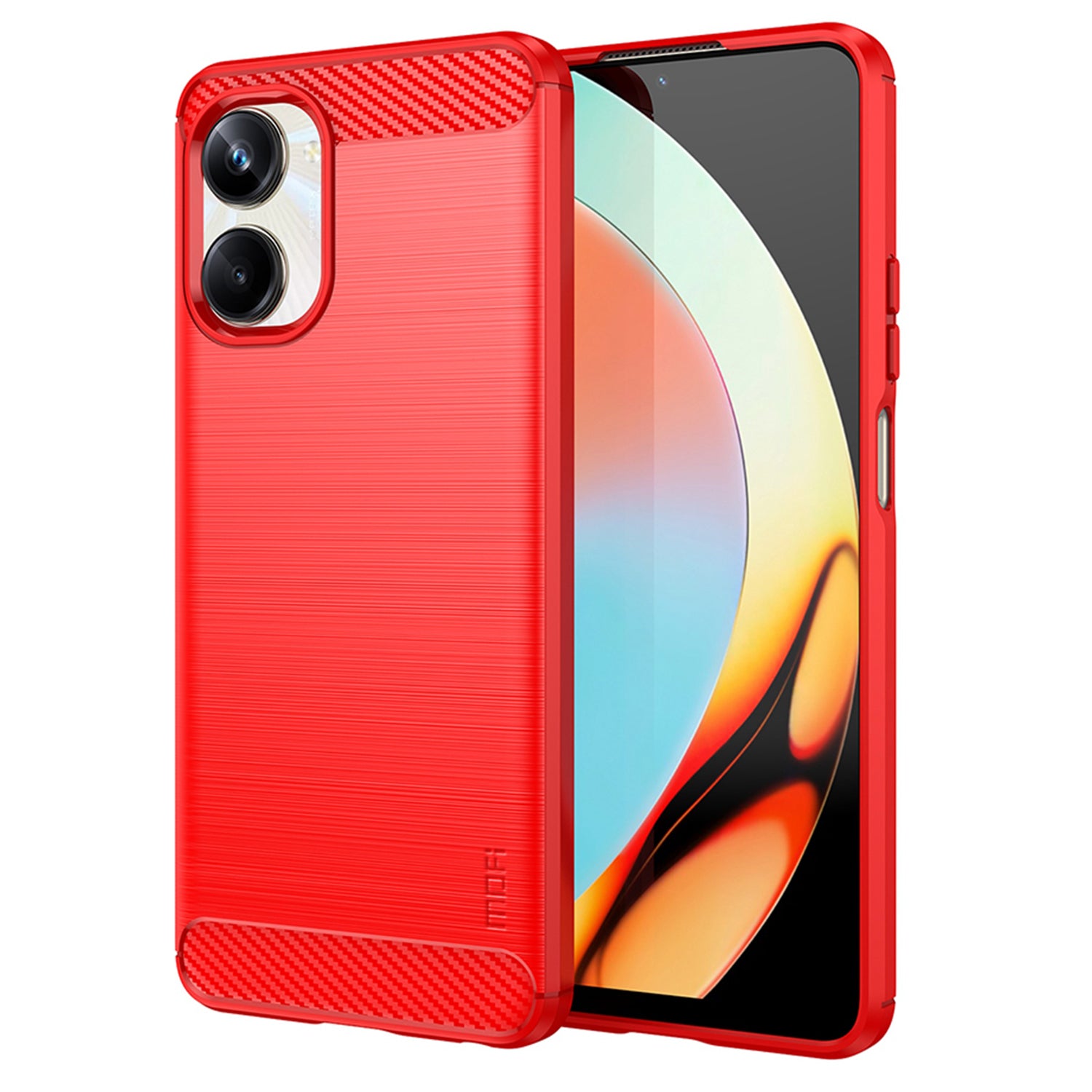 MOFI JK TPU Series-1 til Realme 10 Pro 5G kulfiber stødsikker telefoncover Børstet TPU bagcover MOFI JK TPU Series-1 til Realme 10 Pro 5G kulfiber stødsikker telefoncover Børstet TPU bagcover